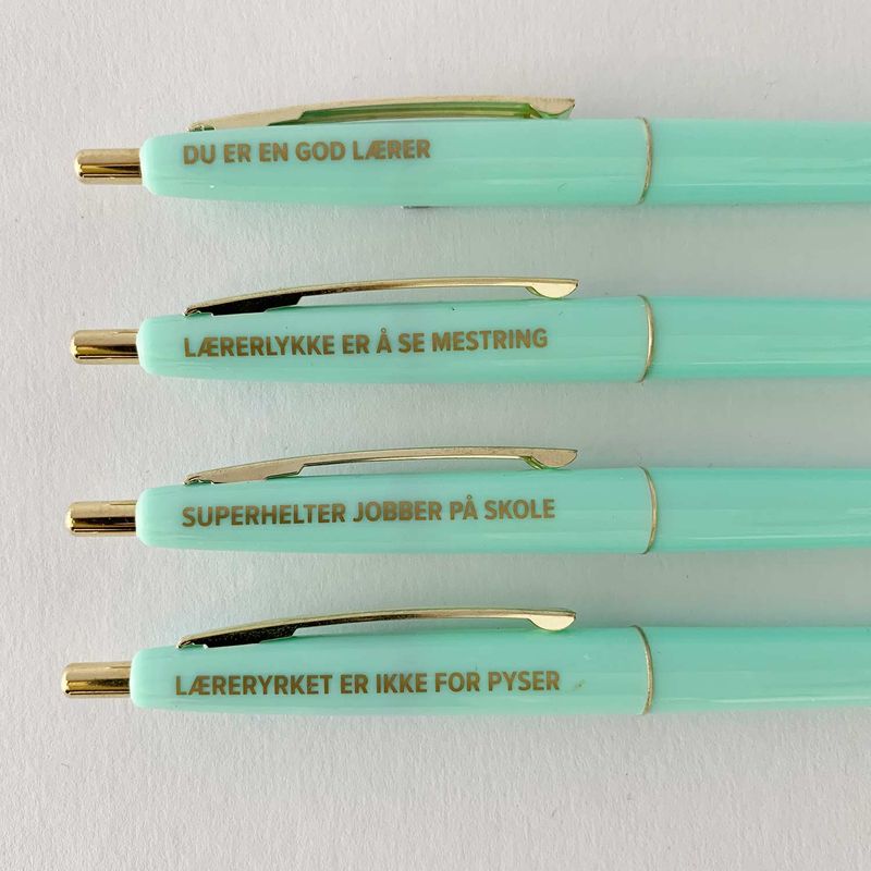 Lærer beskrivelse - Kulepenner med tekst