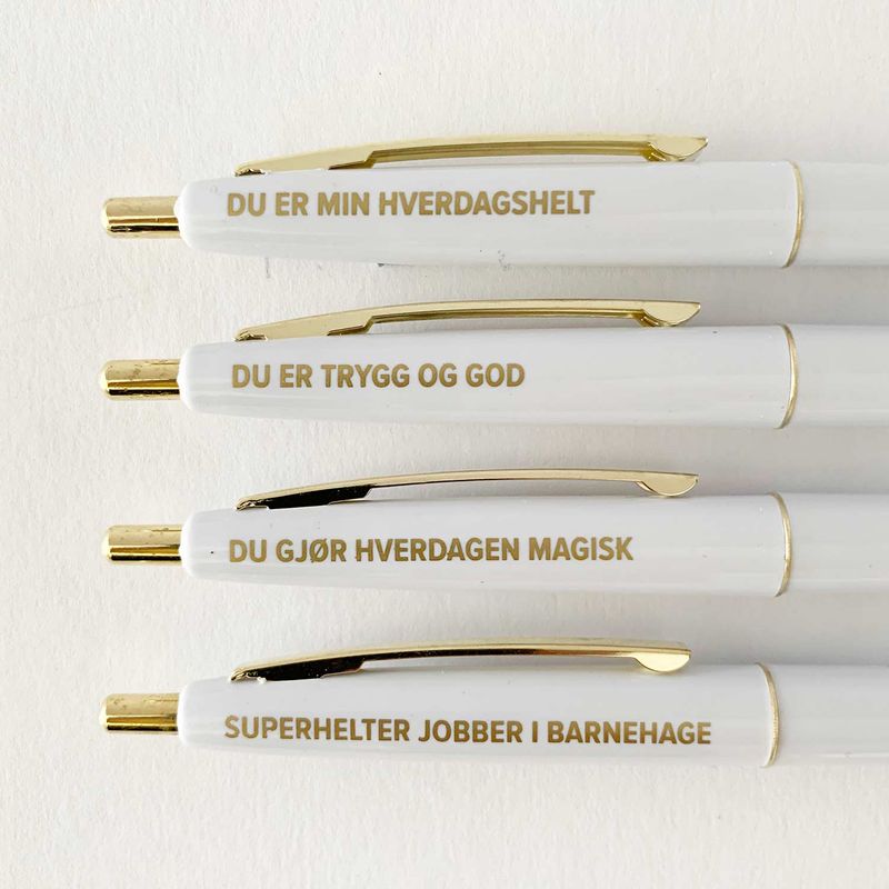 Barnehage beskrivelse - Kulepenner med tekst