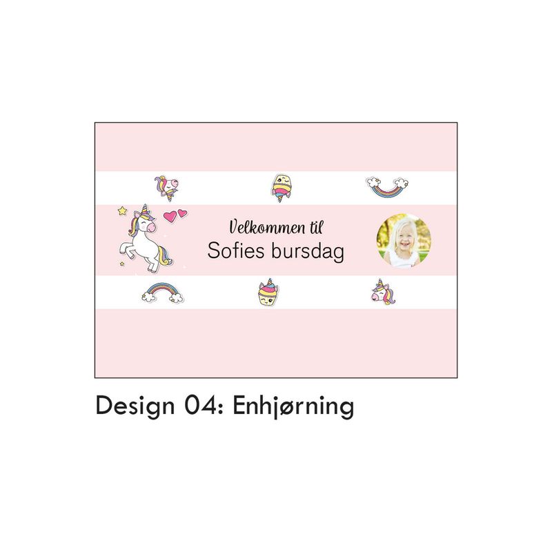 Kinder omslag bursdag med personlig bilde/tekst 