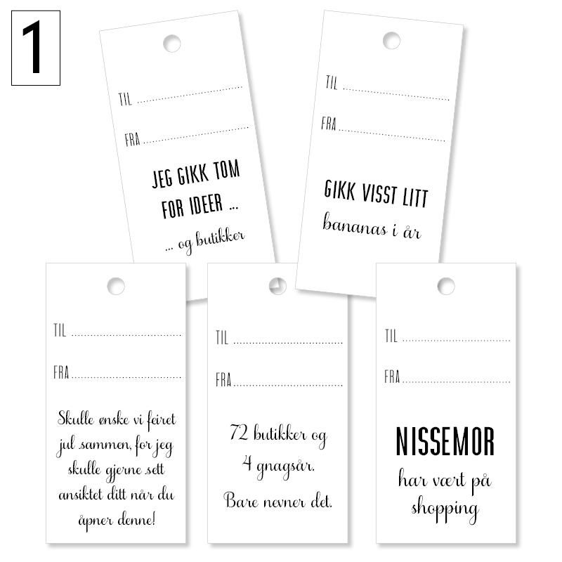 10stk - Sett 1- Til og fra lapper 7x15cm