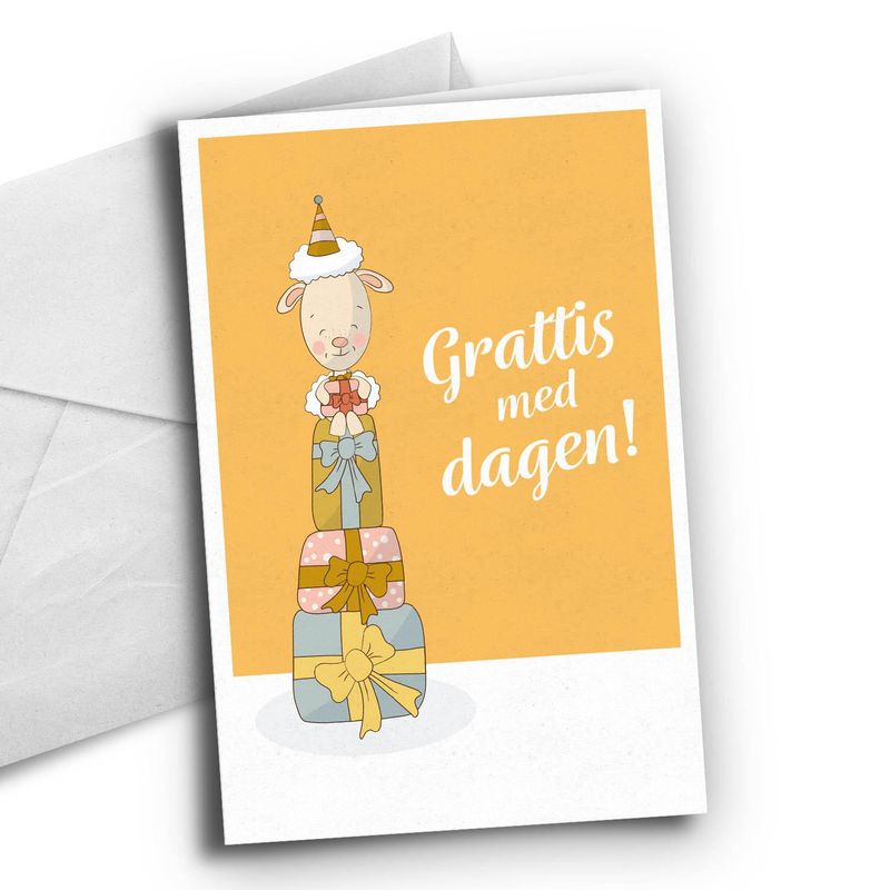 Grattis med dagen - lam med gaver