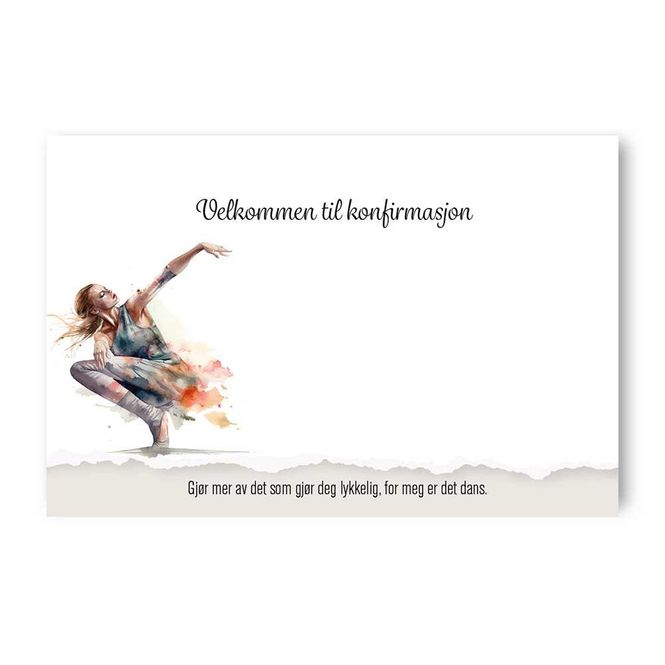 Hovedbilde Dans - Enkle Bordkort 20stk