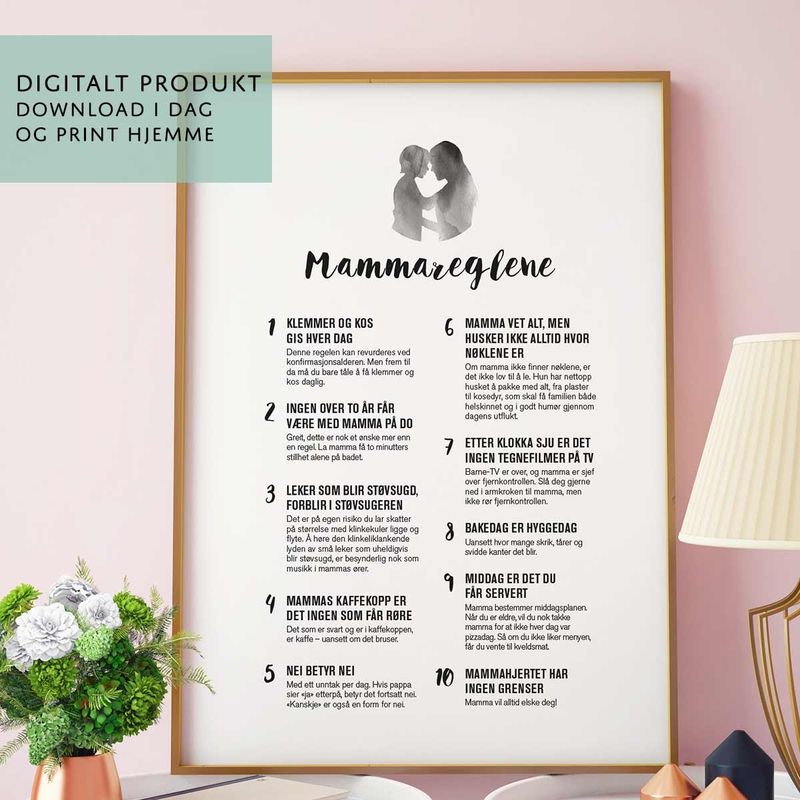 Plakat: Mammareglene  - Digital PDF