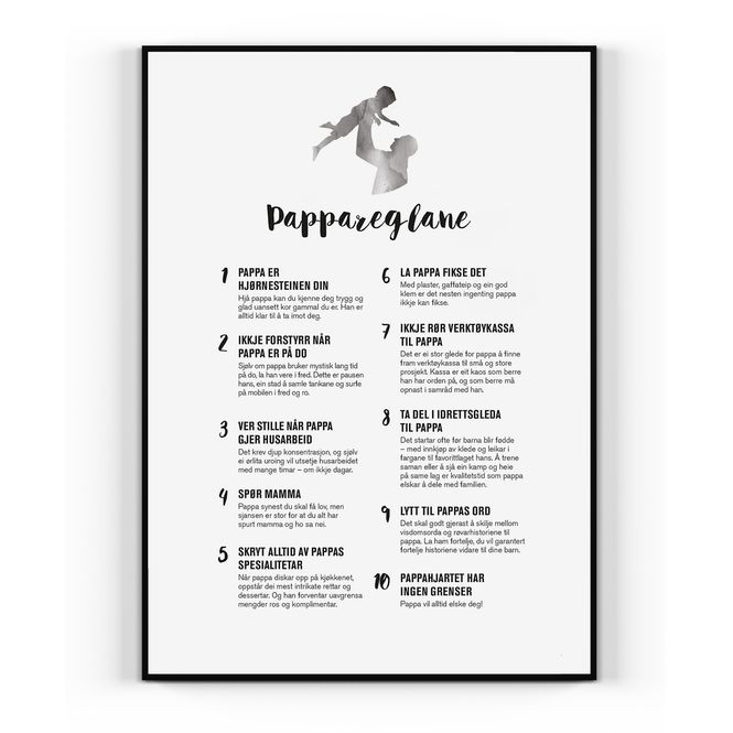Hovedbilde Nynorsk Pappareglene plakat