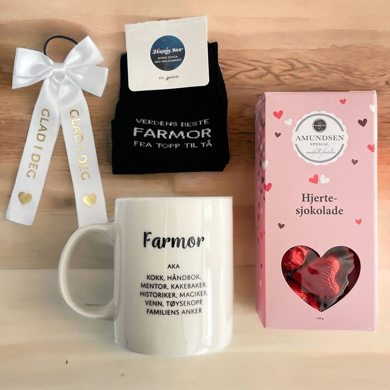 Farmor aka med sjokoladehjerter