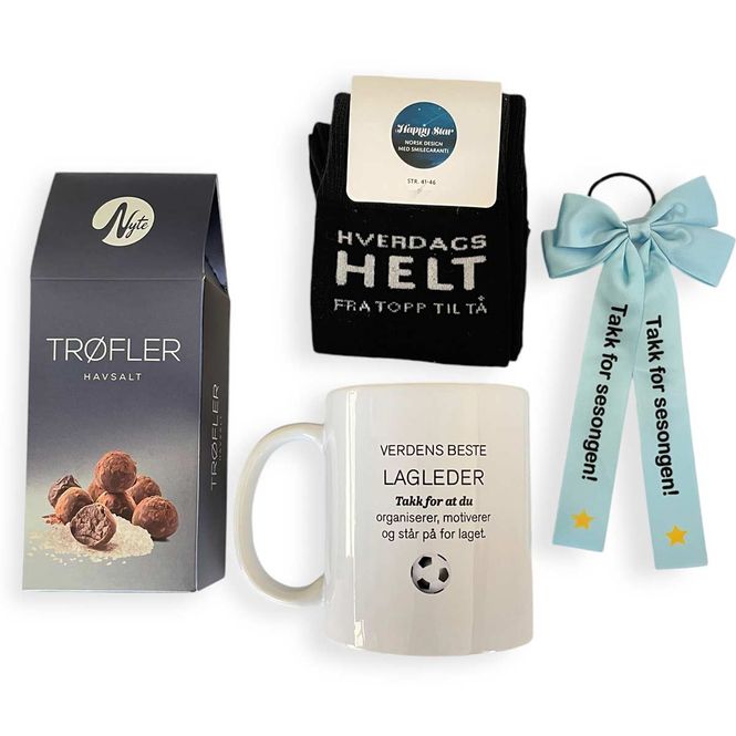 Hovedbilde Gavepakke 'VB lagleder fotball' med strømper og ...