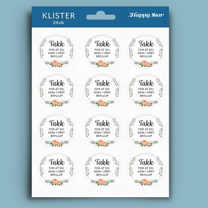 Hovedbilde Klister 24stk - Bryllup