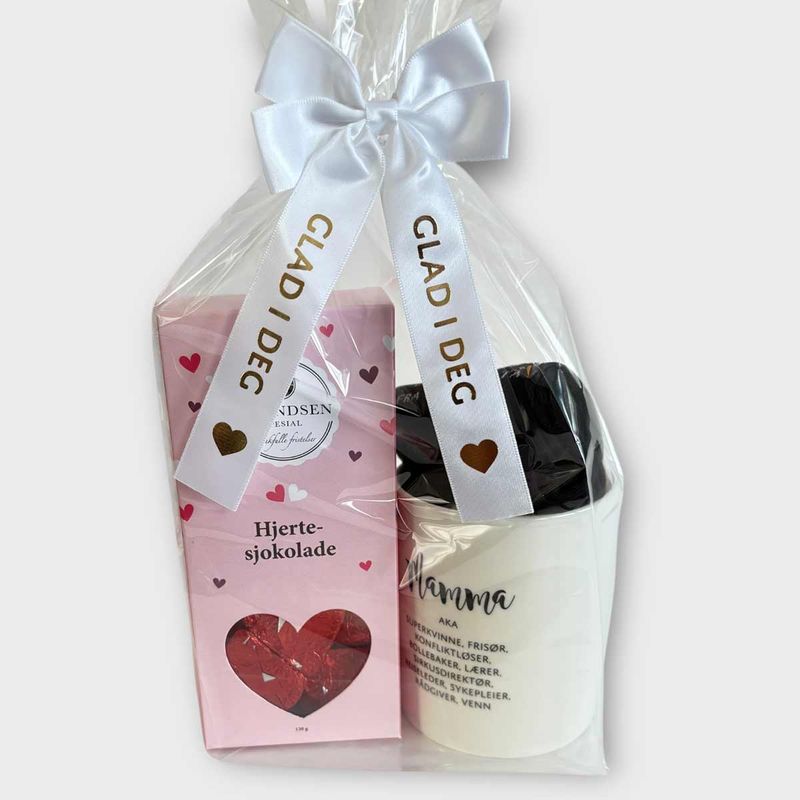 Mamma aka med sjokoladehjerter