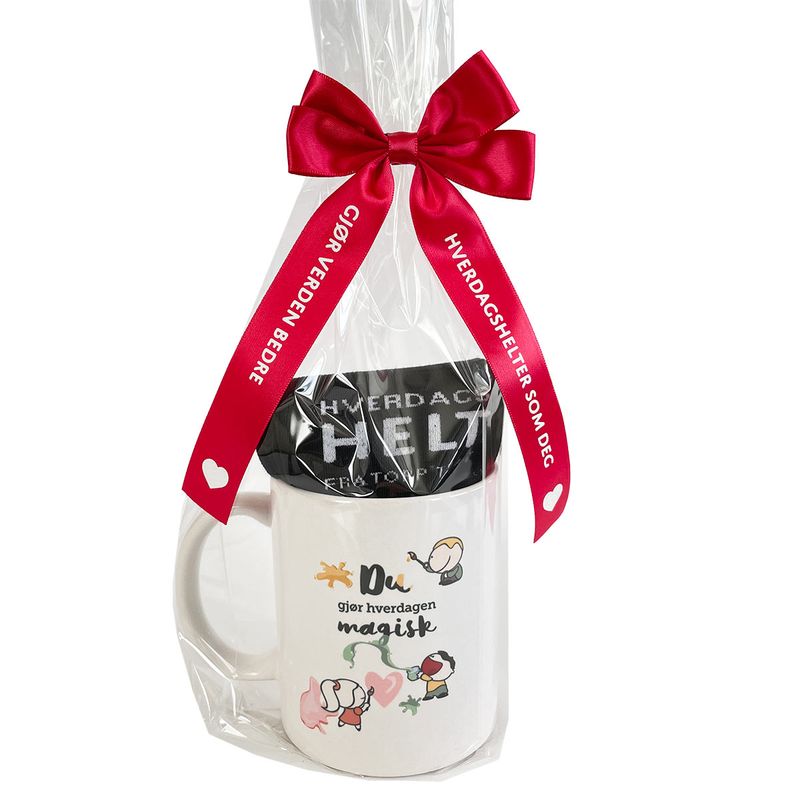 Gavepakke Hverdagshelt - kopp og strømper
