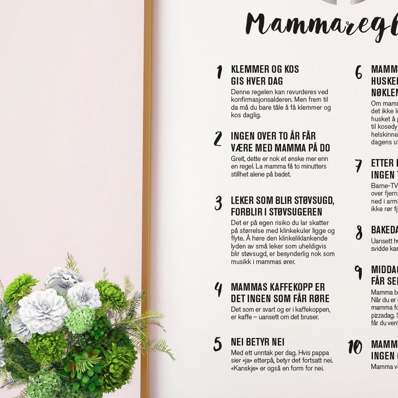 Plakat: Mammareglene  - Digital PDF