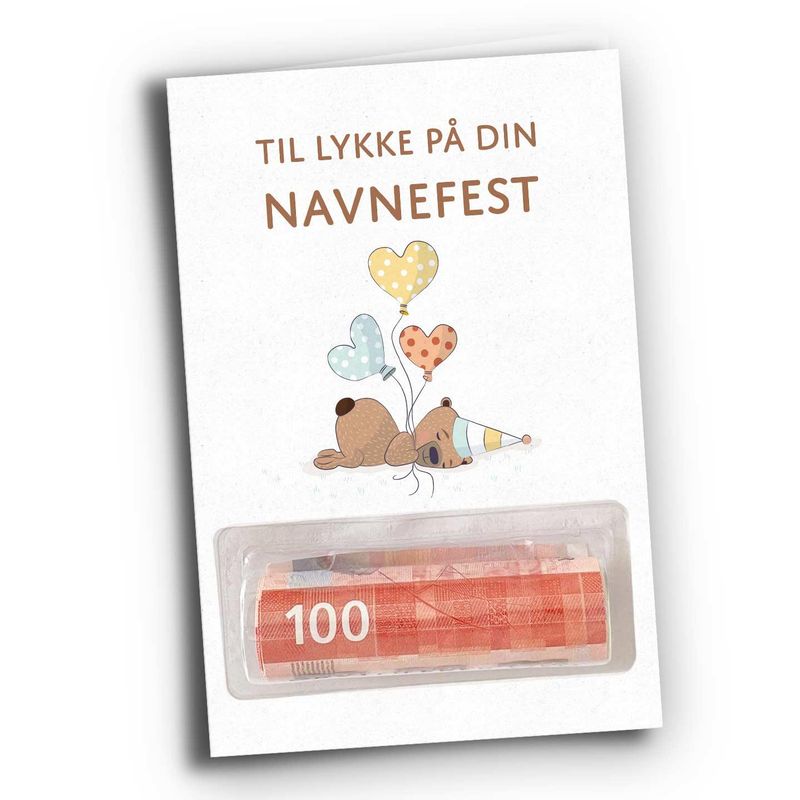 Navnefestkort - med pengeholder