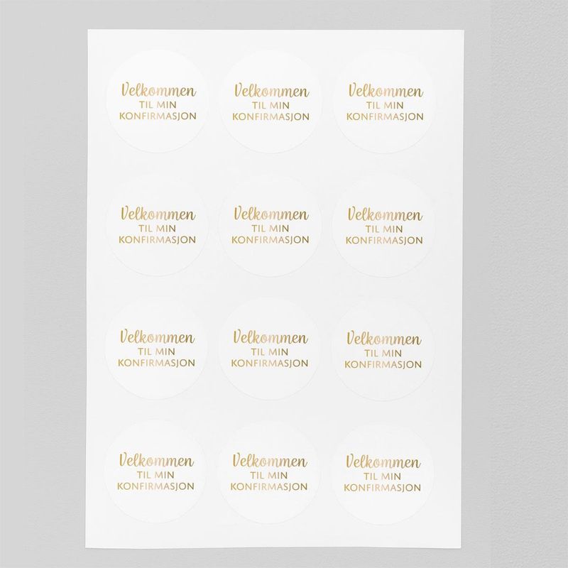 Klister 24stk - Velkommen til min konfirmasjon gulltekst